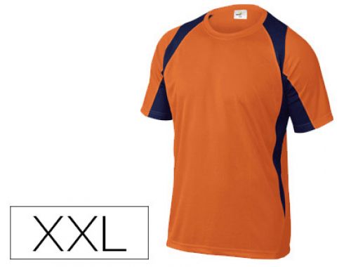 T-shirt deltaplus poliester manga curta colarinho redondo tratamento secagem rapida cor laranja-marinho tamanho xxl , Deltaplus , 75694 , 3295249175054